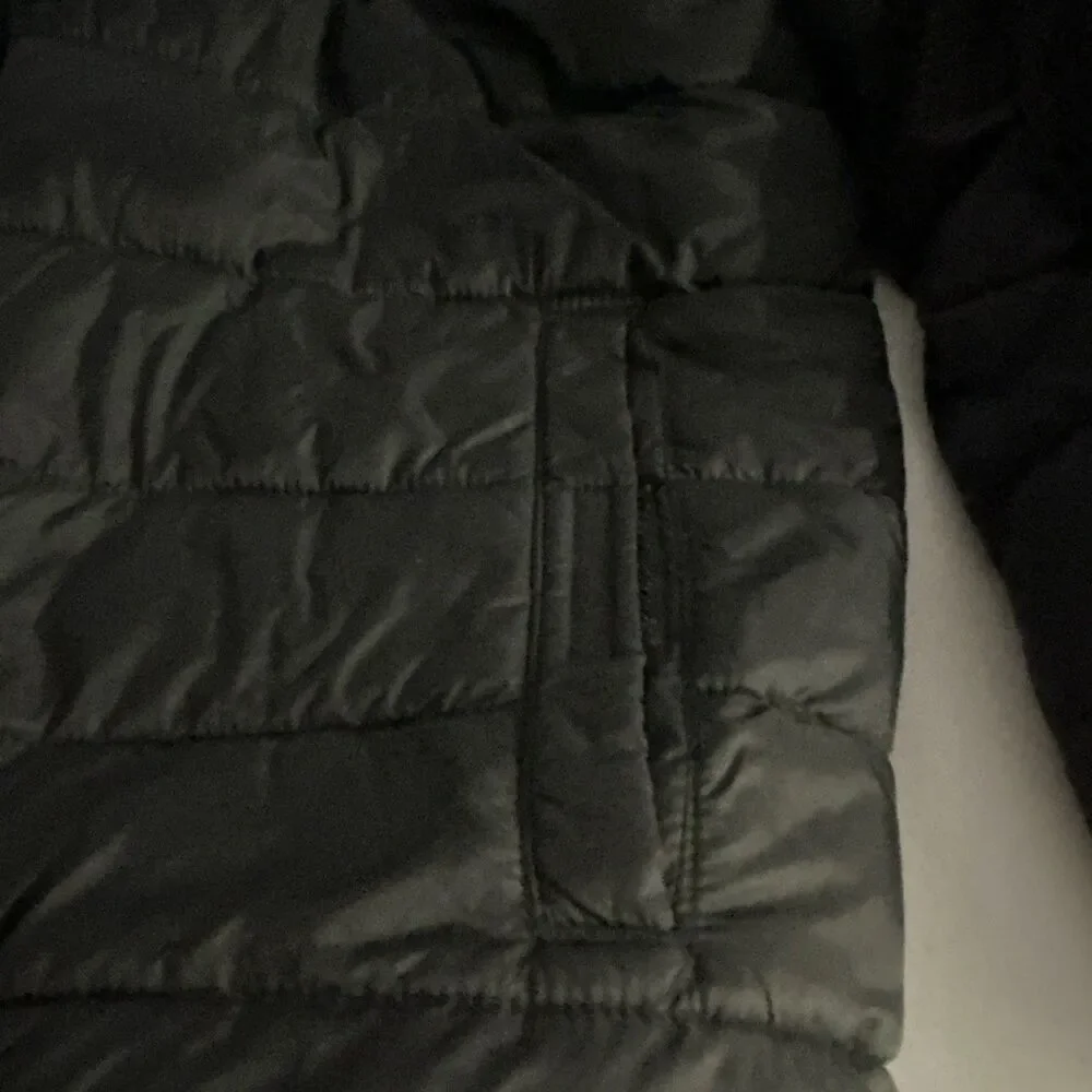 Lands' End Kids Black Hooded Puffer Jacket Full Zip: Size L 10-12